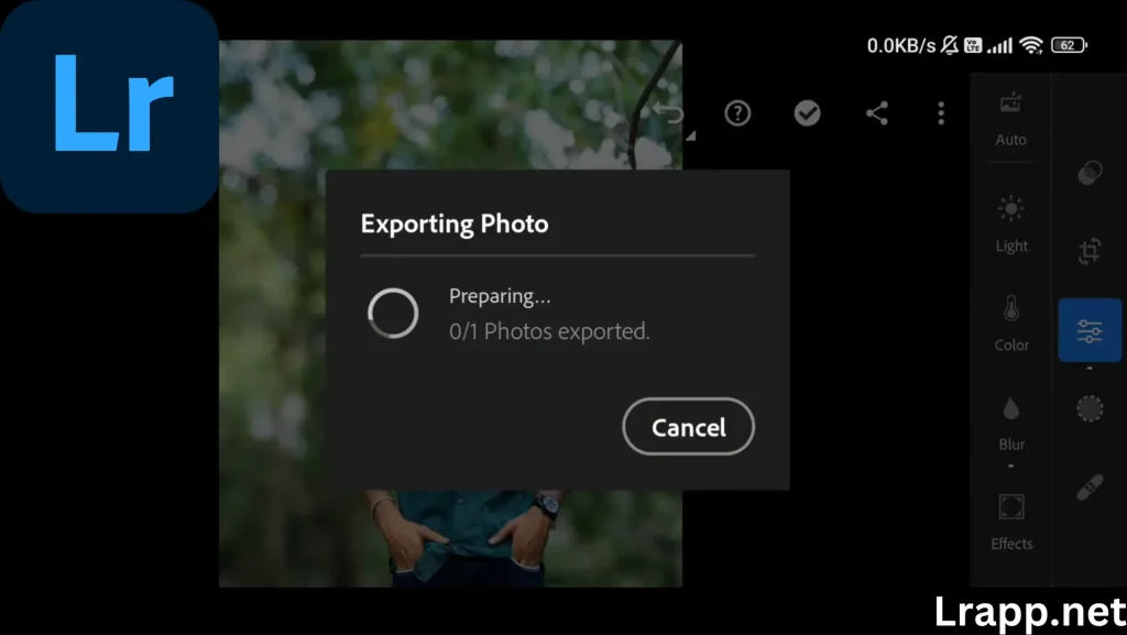 Exproting Photo to Blur a Background in Adobe Lightroom  